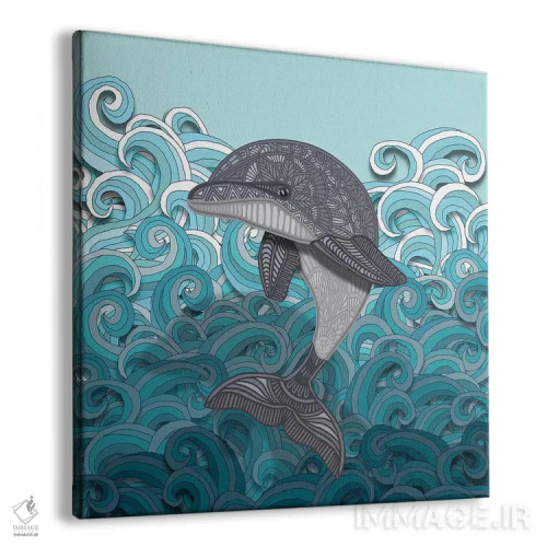 تابلو دلفین اثر آنجلیکا پارکر - نمای پرسپکتیو محصول