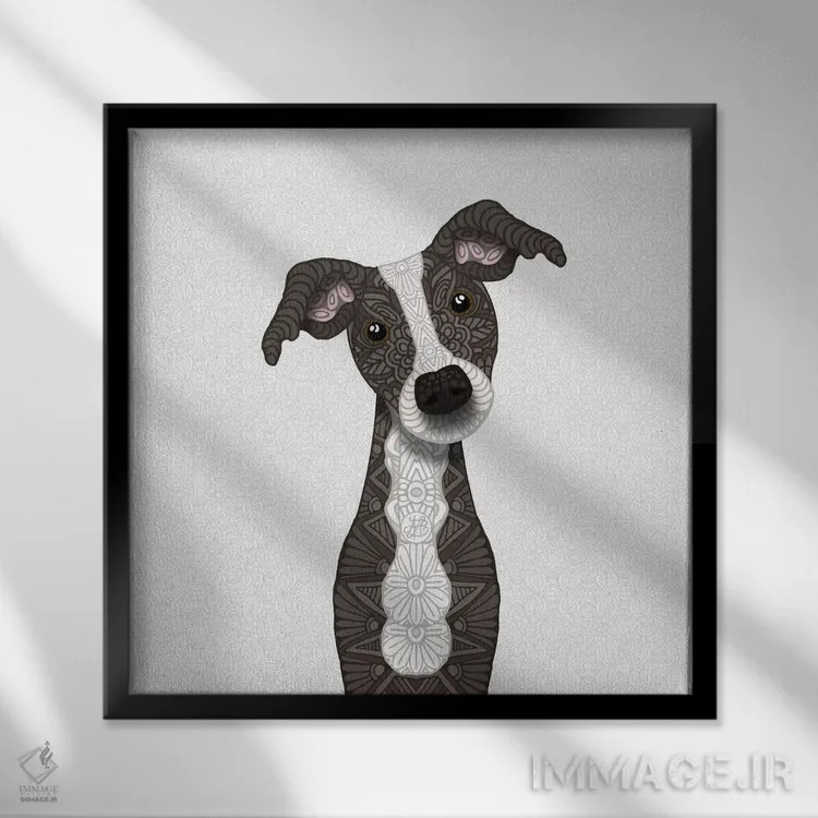 تابلو ایگی راهراه بامزه اثر آنجلیکا پارکر - نمای قابدار مشکی