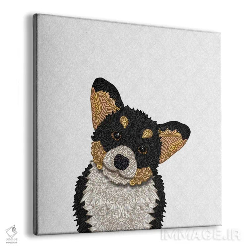 تابلو کورگی سهرنگ بامزه اثر آنجلیکا پارکر - نمای پرسپکتیو محصول