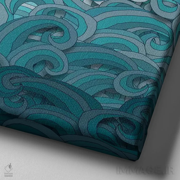 تابلو دلفین اثر آنجلیکا پارکر - نمای نزدیک بافت بوم