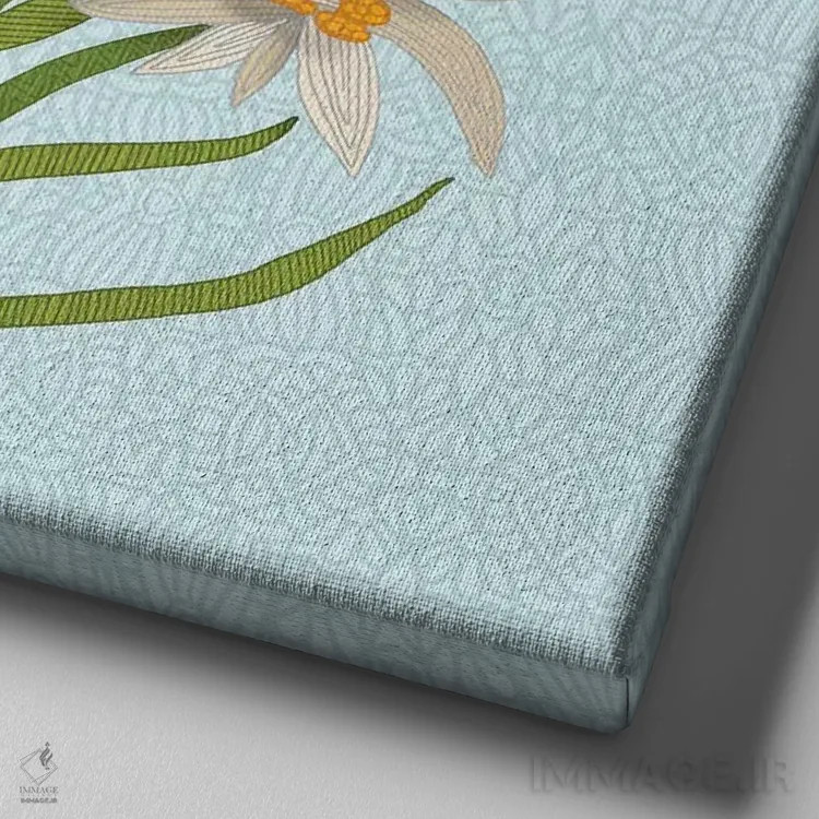 تابلو ادلوایس (گل کوهی) اثر آنجلیکا پارکر - نمای نزدیک بافت بوم