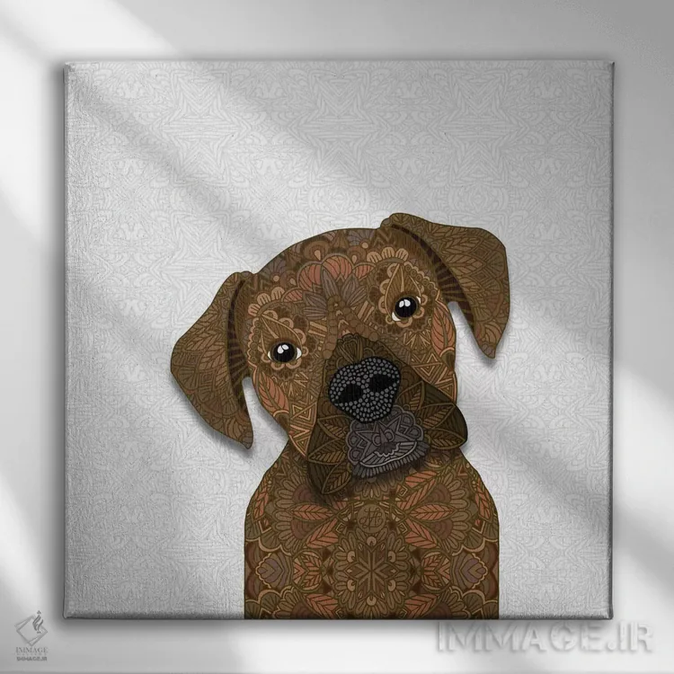 تابلو باکسر نخودی اثر آنجلیکا پارکر - نمای روبهرو روی دیوار