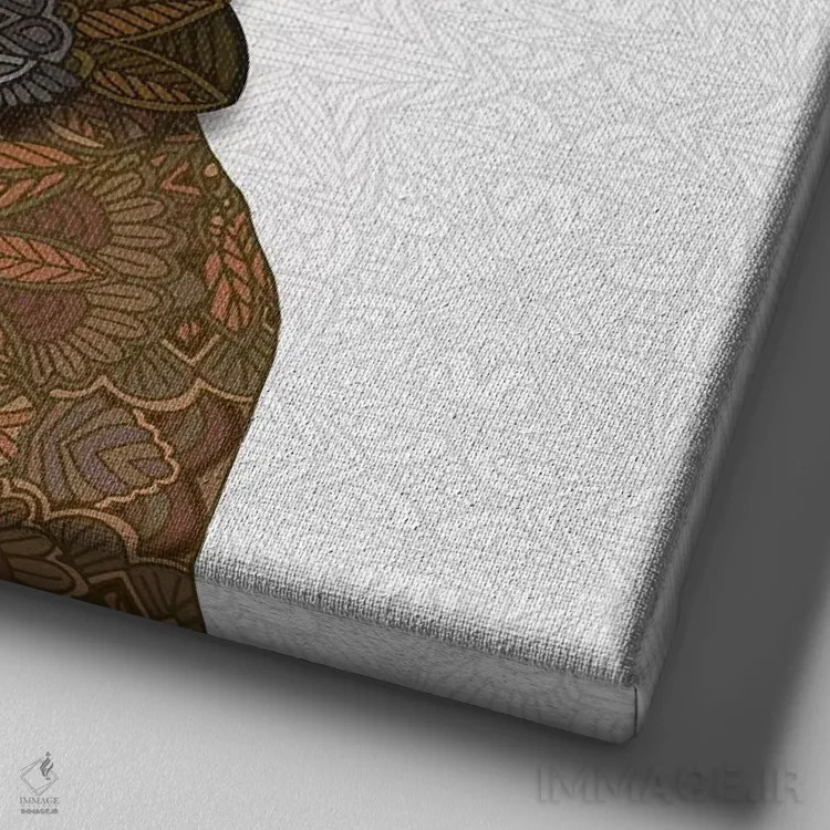 تابلو باکسر نخودی اثر آنجلیکا پارکر - نمای نزدیک بافت بوم