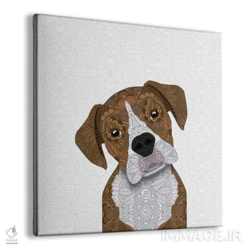 تابلو باکسر نخودی با پوزه سفید اثر آنجلیکا پارکر - نمای پرسپکتیو محصول