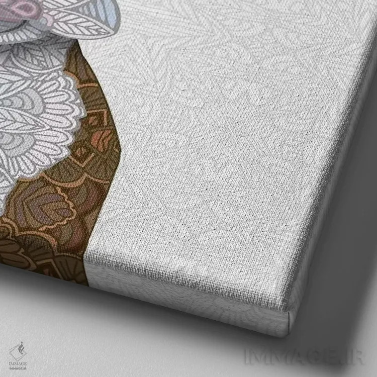 تابلو باکسر نخودی با پوزه سفید اثر آنجلیکا پارکر - نمای نزدیک بافت بوم