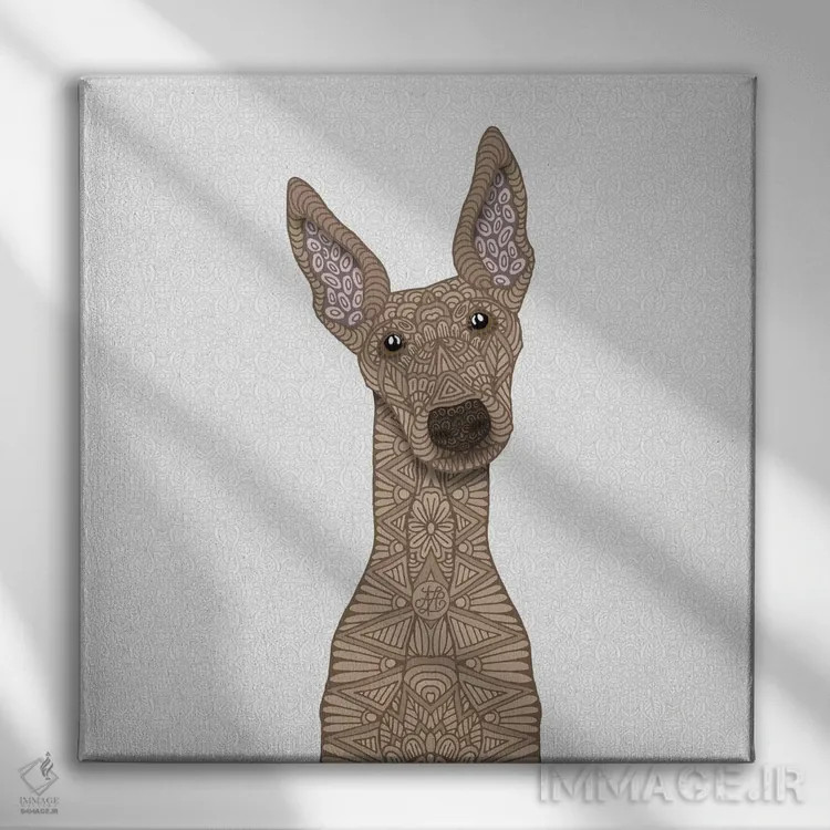 تابلو گریهاند نخودی اثر آنجلیکا پارکر - نمای روبهرو روی دیوار