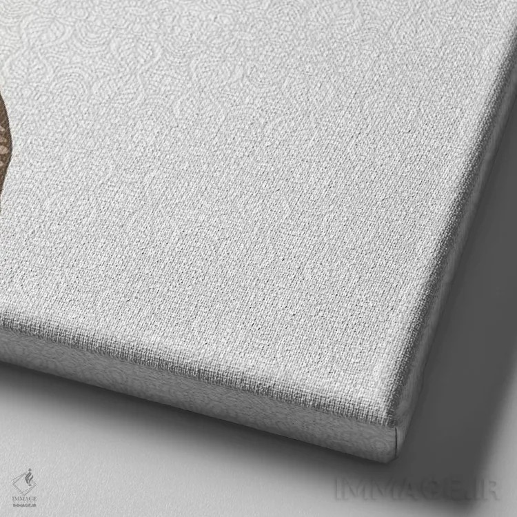 تابلو گریهاند نخودی با شکم سفید اثر آنجلیکا پارکر - نمای نزدیک بافت بوم