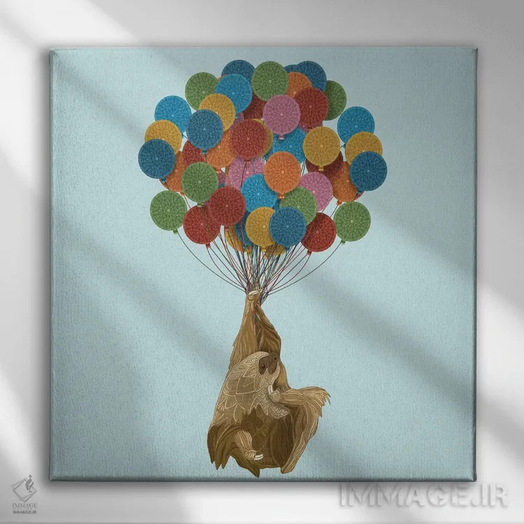 تابلو تولد مبارک تنبل (حیوان) اثر آنجلیکا پارکر - نمای روبهرو روی دیوار