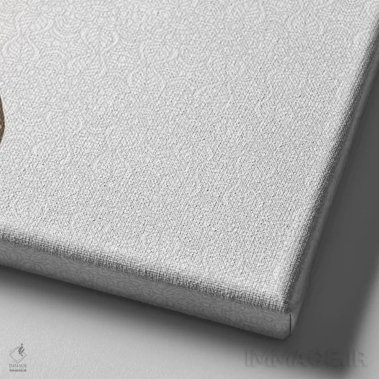 تابلو گریهاند نخودی با پوزه سفید اثر آنجلیکا پارکر - نمای نزدیک بافت بوم