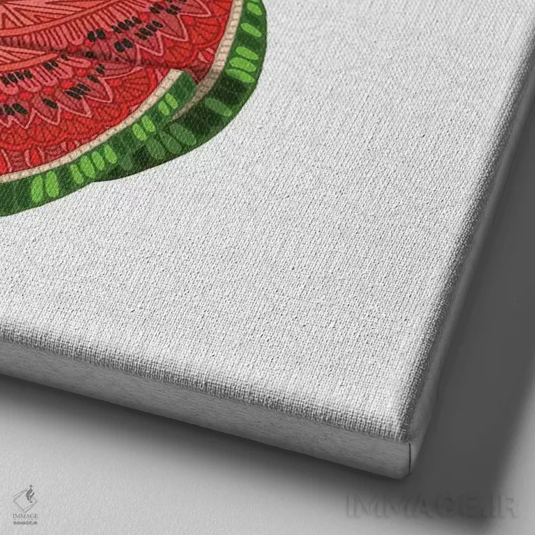 تابلو سالاد میوه اثر آنجلیکا پارکر - نمای نزدیک بافت بوم