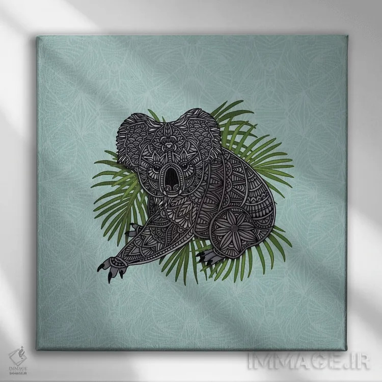 تابلو کوالای خوشحال اثر آنجلیکا پارکر - نمای روبهرو روی دیوار