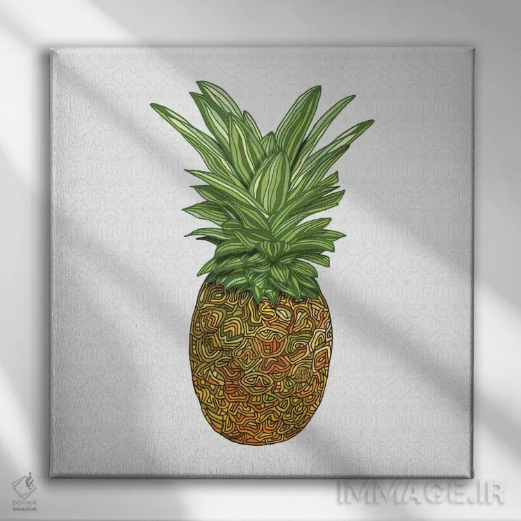 تابلو آناناس اثر آنجلیکا پارکر - نمای روبهرو روی دیوار