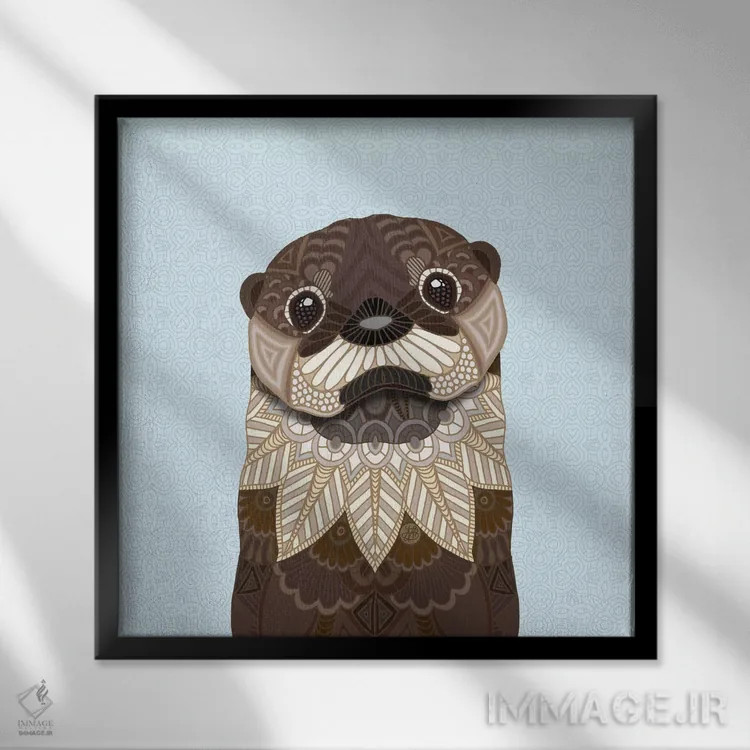 تابلو شگفتانگیز بامزه (با بازی واژه: شبیه سمور) اثر آنجلیکا پارکر - نمای قابدار مشکی