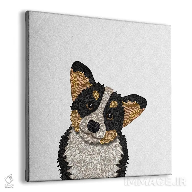 تابلو کورگی سهرنگ اثر آنجلیکا پارکر - نمای پرسپکتیو محصول