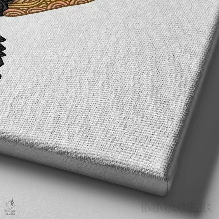 تابلو کورگی سهرنگ اثر آنجلیکا پارکر - نمای نزدیک بافت بوم