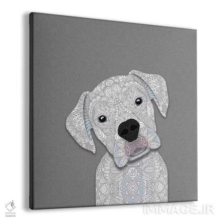 تابلو باکسر سفید اثر آنجلیکا پارکر - نمای پرسپکتیو محصول