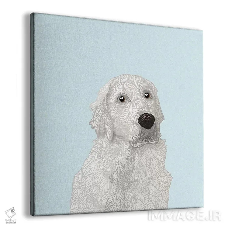 تابلو رتریور سفید (سگ) اثر آنجلیکا پارکر - نمای پرسپکتیو محصول