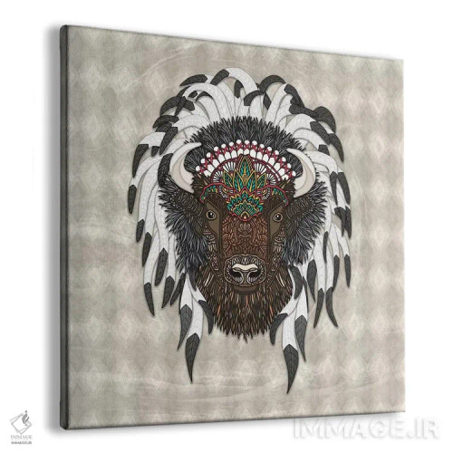 تابلو بوفالوی بومی اثر آنجلیکا پارکر - نمای پرسپکتیو محصول