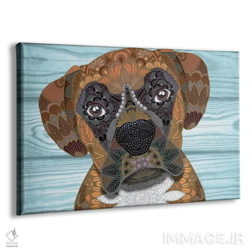 تابلو بوکسر بامزه (نژاد سگ) اثر آنجلیکا پارکر - نمای پرسپکتیو محصول