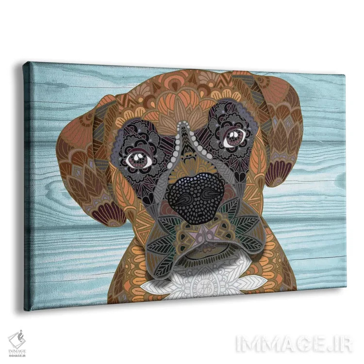 تابلو بوکسر بامزه (نژاد سگ) اثر آنجلیکا پارکر - نمای پرسپکتیو محصول