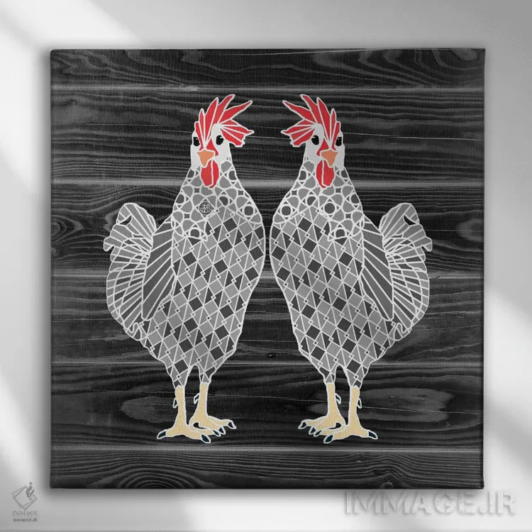 تابلو جوجهها اثر آنجلیکا پارکر - نمای روبهرو روی دیوار