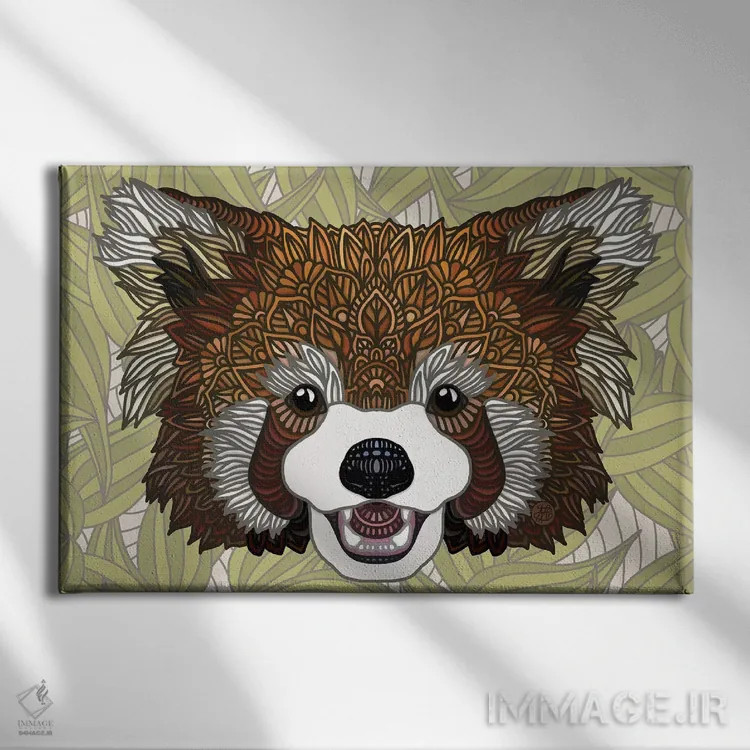 تابلو پاندای قرمز اثر آنجلیکا پارکر - نمای روبهرو روی دیوار