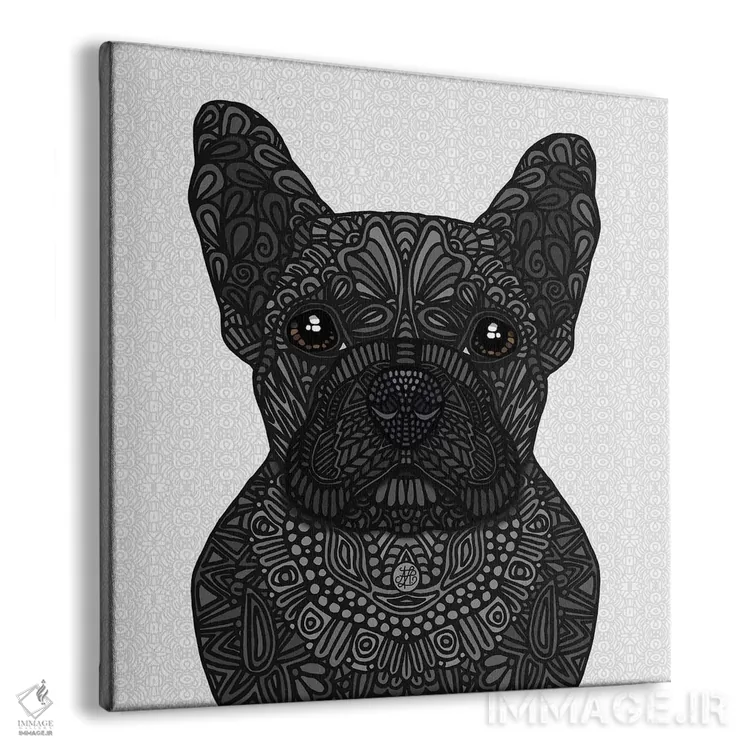 تابلو فرنچی سیاه (نژاد سگ فرانسوی) اثر آنجلیکا پارکر - نمای پرسپکتیو محصول