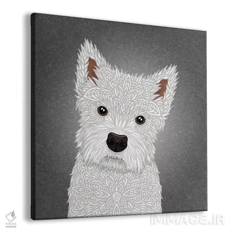 تابلو وستهیلند تریر (نژاد سگ) اثر آنجلیکا پارکر - نمای پرسپکتیو محصول