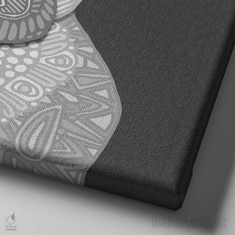 تابلو فرنچی کرمرنگ (نژاد سگ فرانسوی) اثر آنجلیکا پارکر - نمای نزدیک بافت بوم