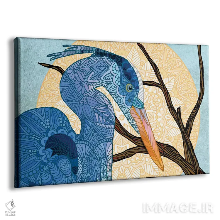 تابلو خورشید اگرت (پرنده حواصیل) اثر آنجلیکا پارکر - نمای پرسپکتیو محصول