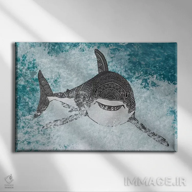 تابلو کوسه اثر آنجلیکا پارکر - نمای روبهرو روی دیوار