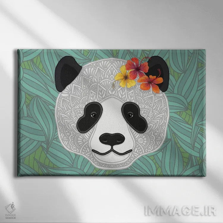 تابلو پاندای گرمسیری اثر آنجلیکا پارکر - نمای روبهرو روی دیوار