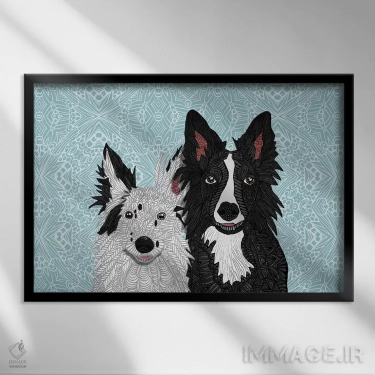 تابلو انوای و زین اثر آنجلیکا پارکر - نمای قابدار مشکی