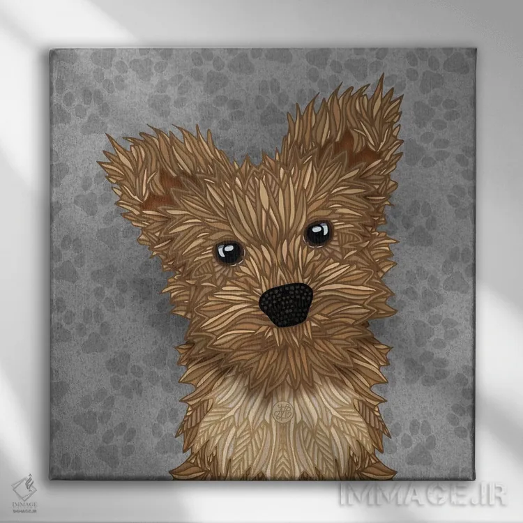 تابلو یورکی هویی اثر آنجلیکا پارکر - نمای روبهرو روی دیوار