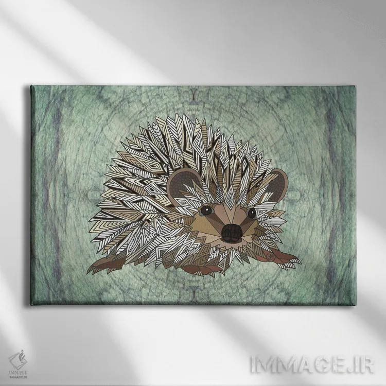 تابلو جوجهتیغی جنگلی اثر آنجلیکا پارکر - نمای روبهرو روی دیوار