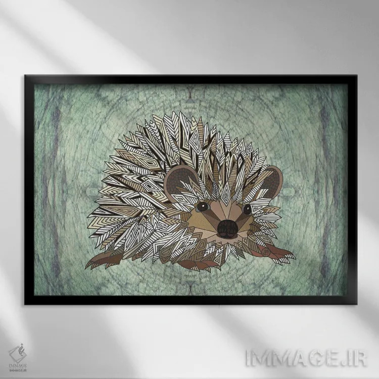 تابلو جوجهتیغی جنگلی اثر آنجلیکا پارکر - نمای قابدار مشکی