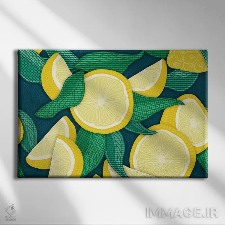 تابلو لیموهای پاپ آرت اثر آنجلیکا پارکر - نمای روبهرو روی دیوار