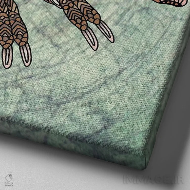 تابلو آرمادیلو اثر آنجلیکا پارکر - نمای نزدیک بافت بوم