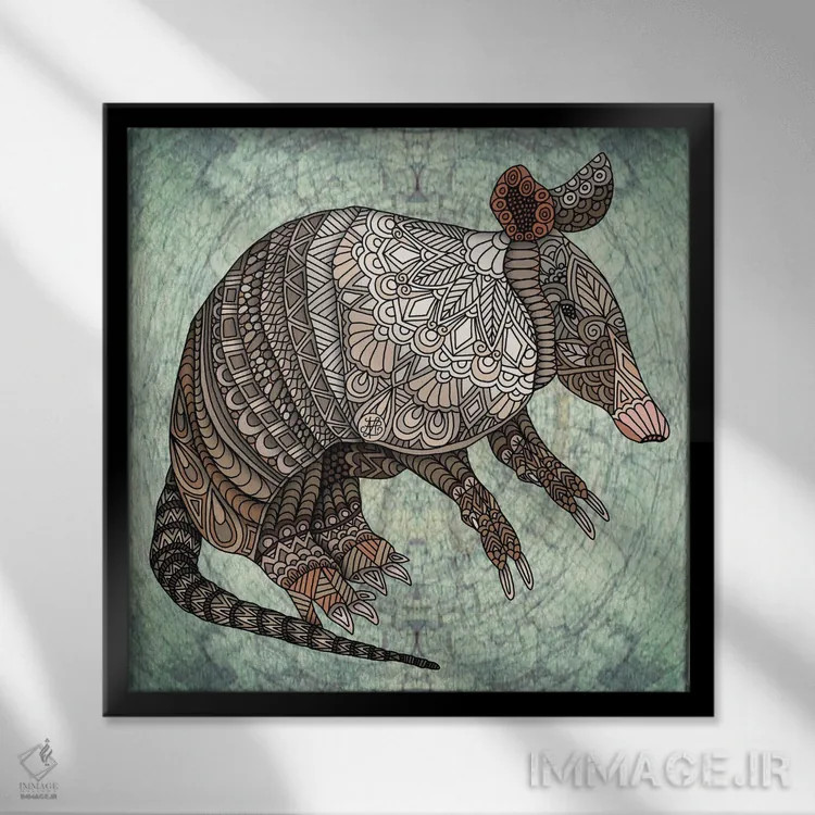 تابلو آرمادیلو اثر آنجلیکا پارکر - نمای قابدار مشکی