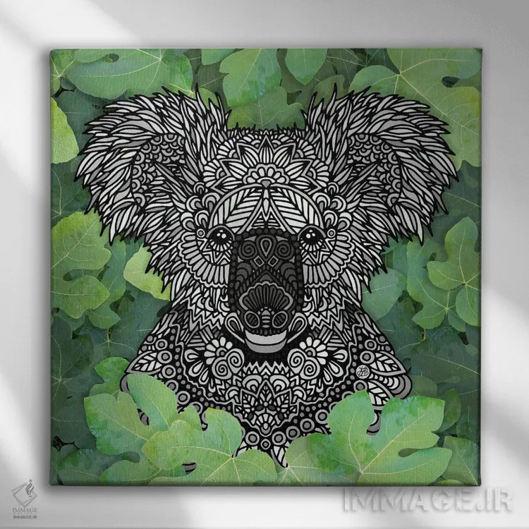 تابلو کوآلای جنگلی اثر آنجلیکا پارکر - نمای روبهرو روی دیوار