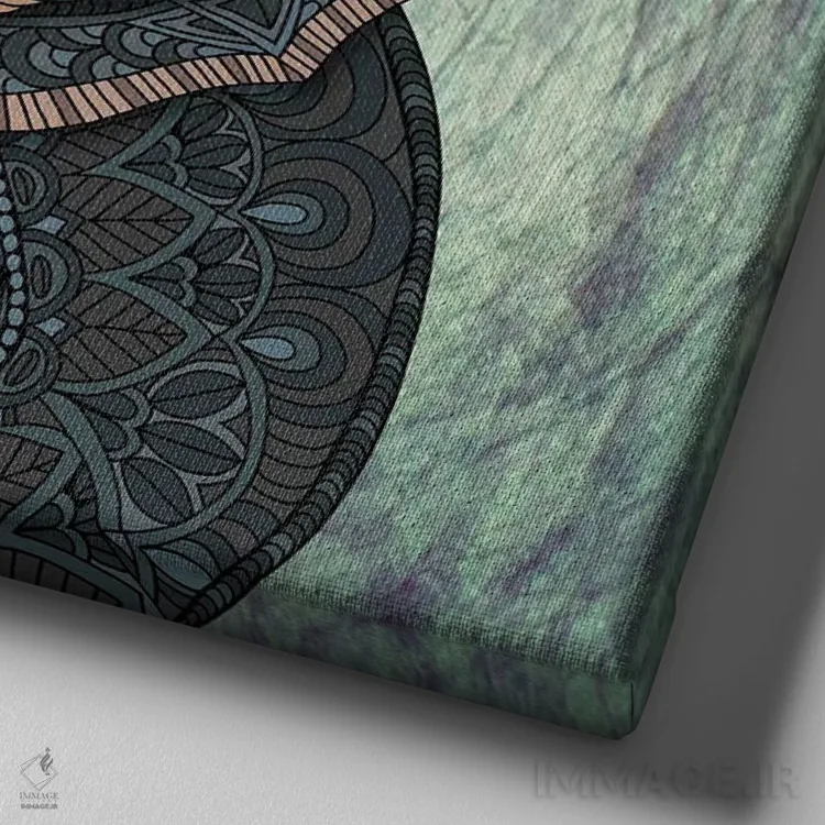 تابلو خرس سیاه تزئینی (طرح مربع) اثر آنجلیکا پارکر - نمای نزدیک بافت بوم