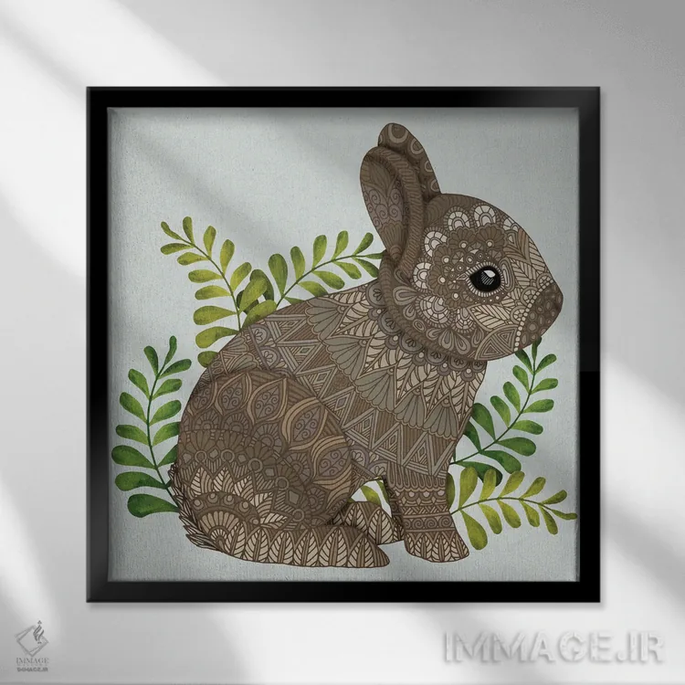 تابلو خرگوش کوچولو اثر آنجلیکا پارکر - نمای قابدار مشکی