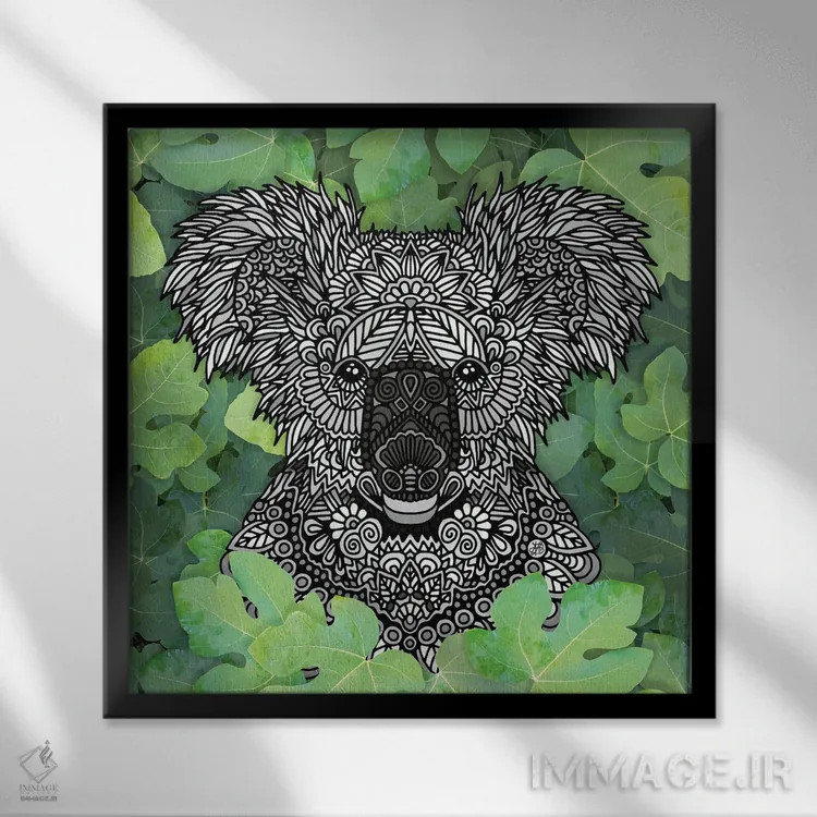 تابلو کوآلای جنگلی اثر آنجلیکا پارکر - نمای قابدار مشکی