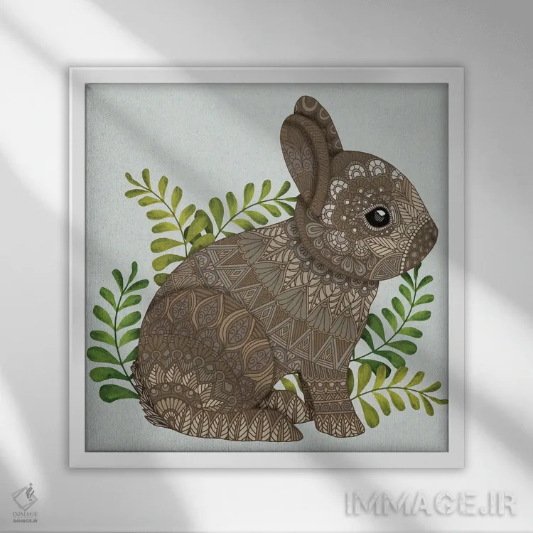 تابلو خرگوش کوچولو اثر آنجلیکا پارکر - نمای قابدار سفید