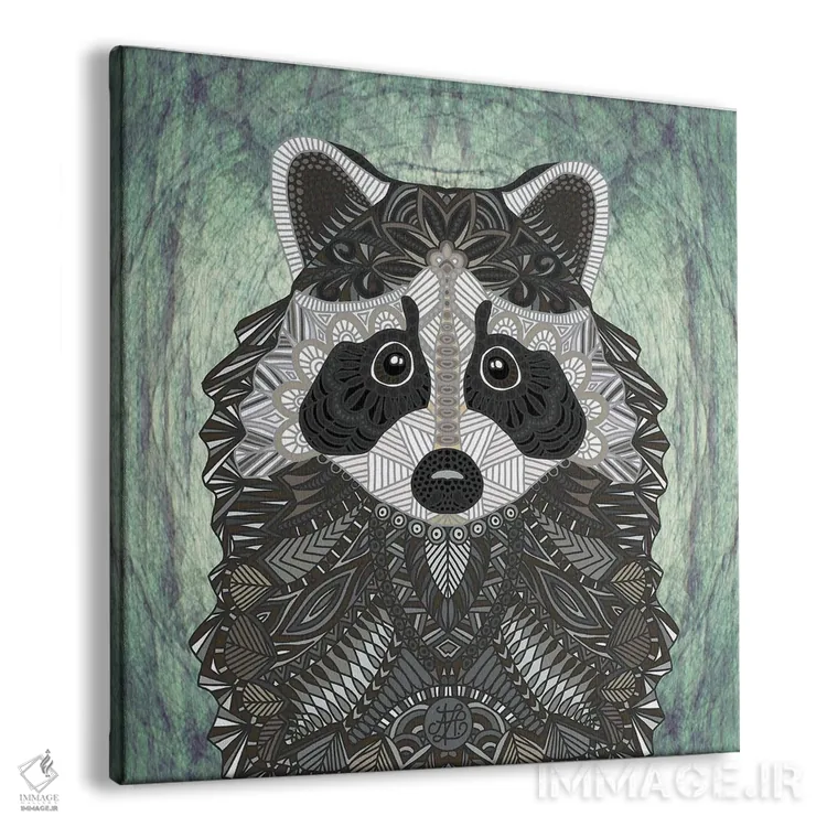 تابلو راکون تزئینی (طرح مربع) اثر آنجلیکا پارکر - نمای پرسپکتیو محصول