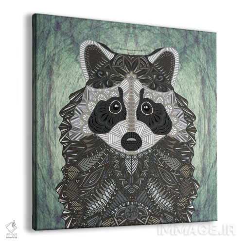 تابلو راکون تزئینی (طرح مربع) اثر آنجلیکا پارکر - نمای پرسپکتیو محصول