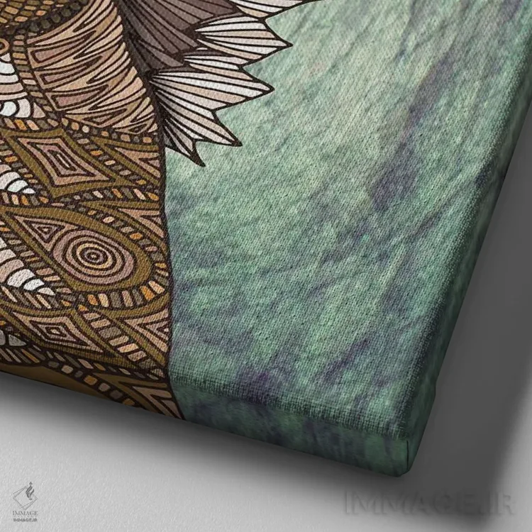 تابلو سنجاب تزئینی (طرح مربع) اثر آنجلیکا پارکر - نمای نزدیک بافت بوم