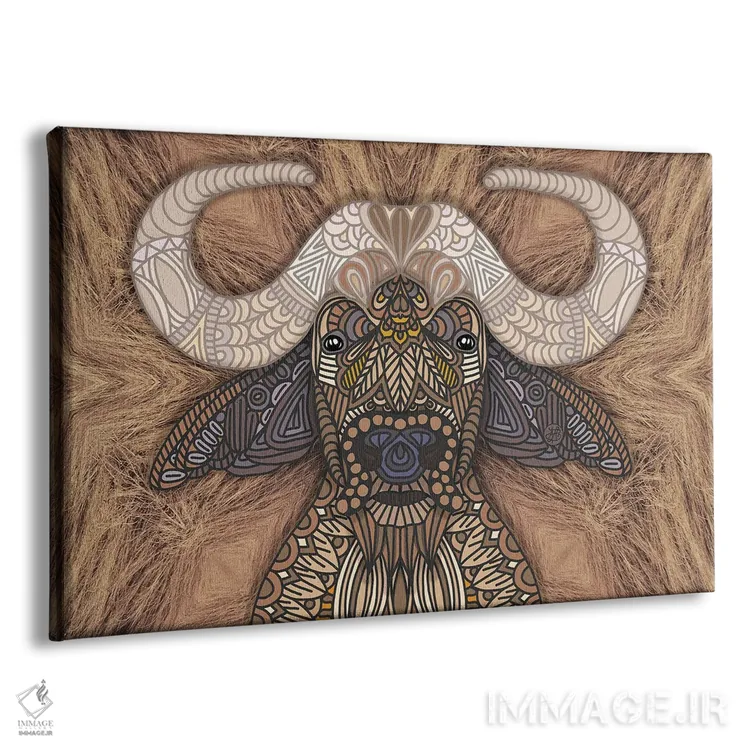 تابلو گاومیش آفریقایی اثر آنجلیکا پارکر - نمای پرسپکتیو محصول