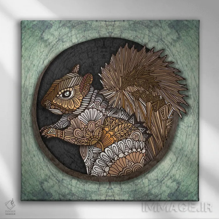 تابلو سنجاب جنگلی (طرح افقی) اثر آنجلیکا پارکر - نمای روبهرو روی دیوار