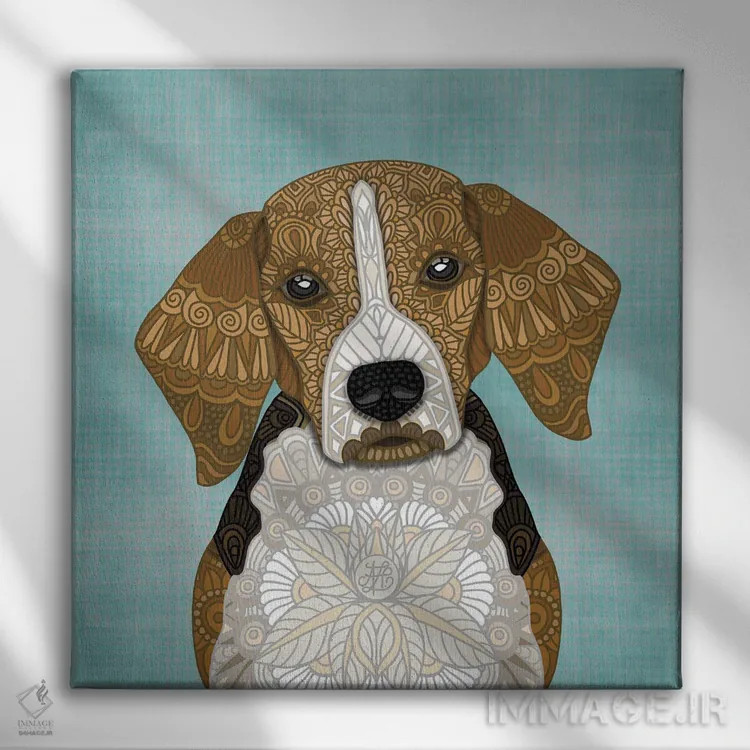 تابلو بیگل (طرح مربع) اثر آنجلیکا پارکر - نمای روبهرو روی دیوار